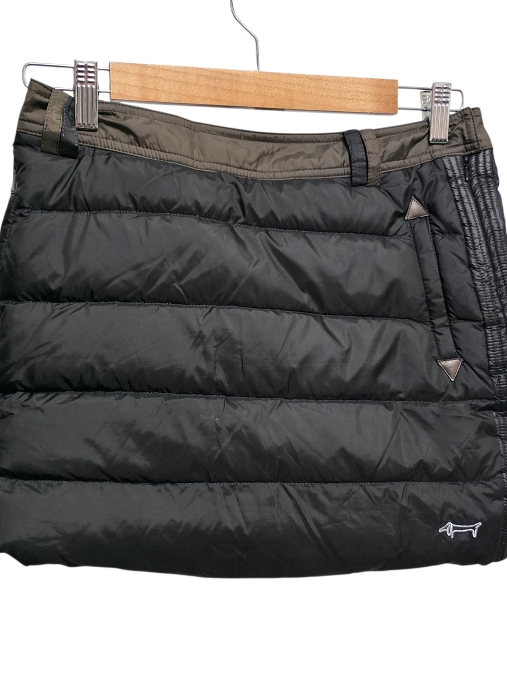 Louis Castel Black Quilted Down Golf Skirt Sz 70 Insulated Puffer Winter